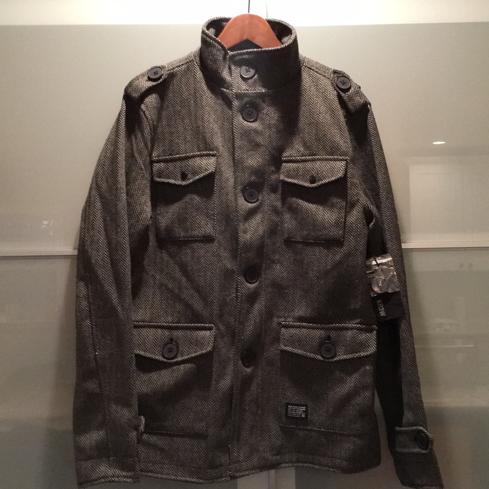 KR3W Manchester Charcoal and Black Jacket-size Med